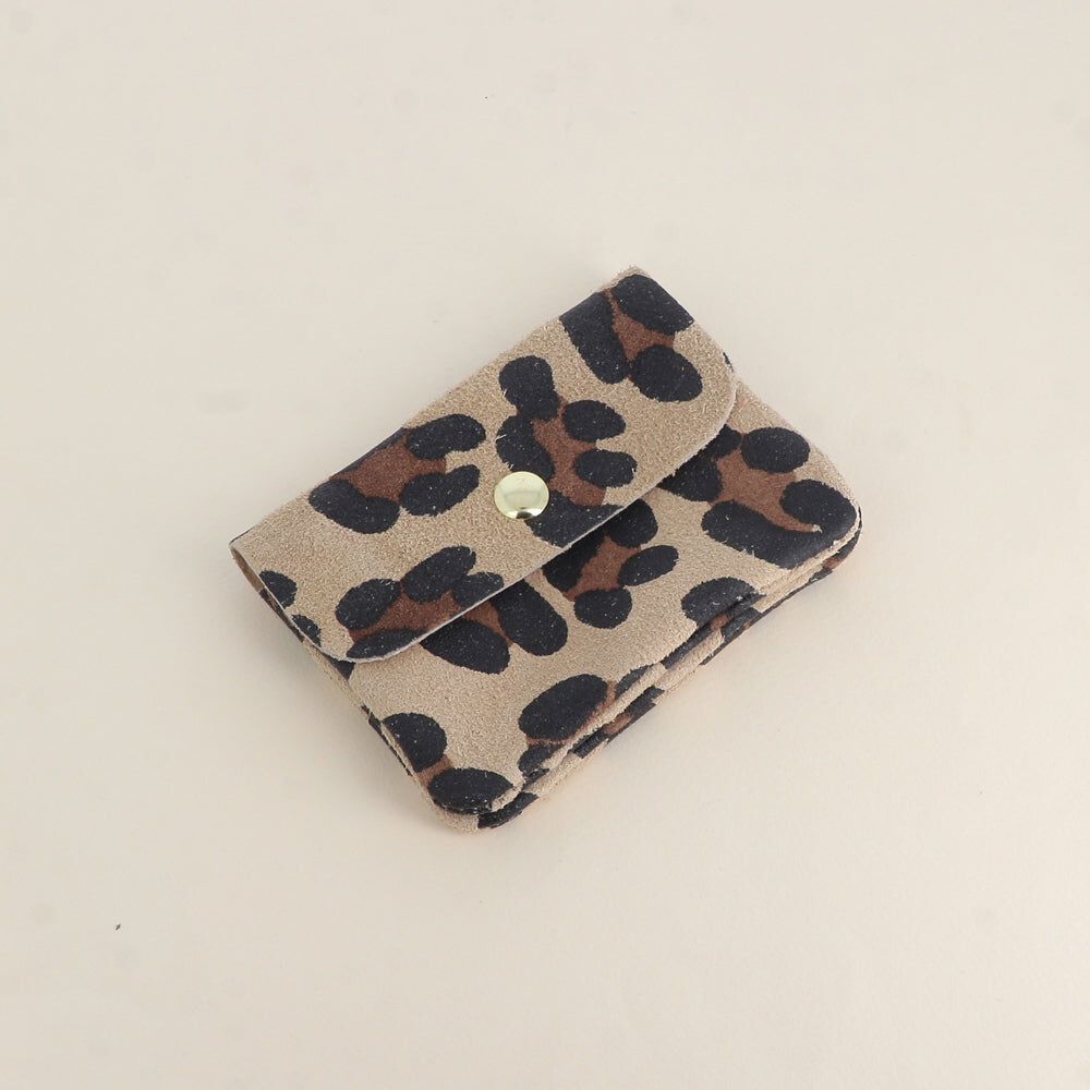 Pochette Babylone Léopard Daim - triple compartiment