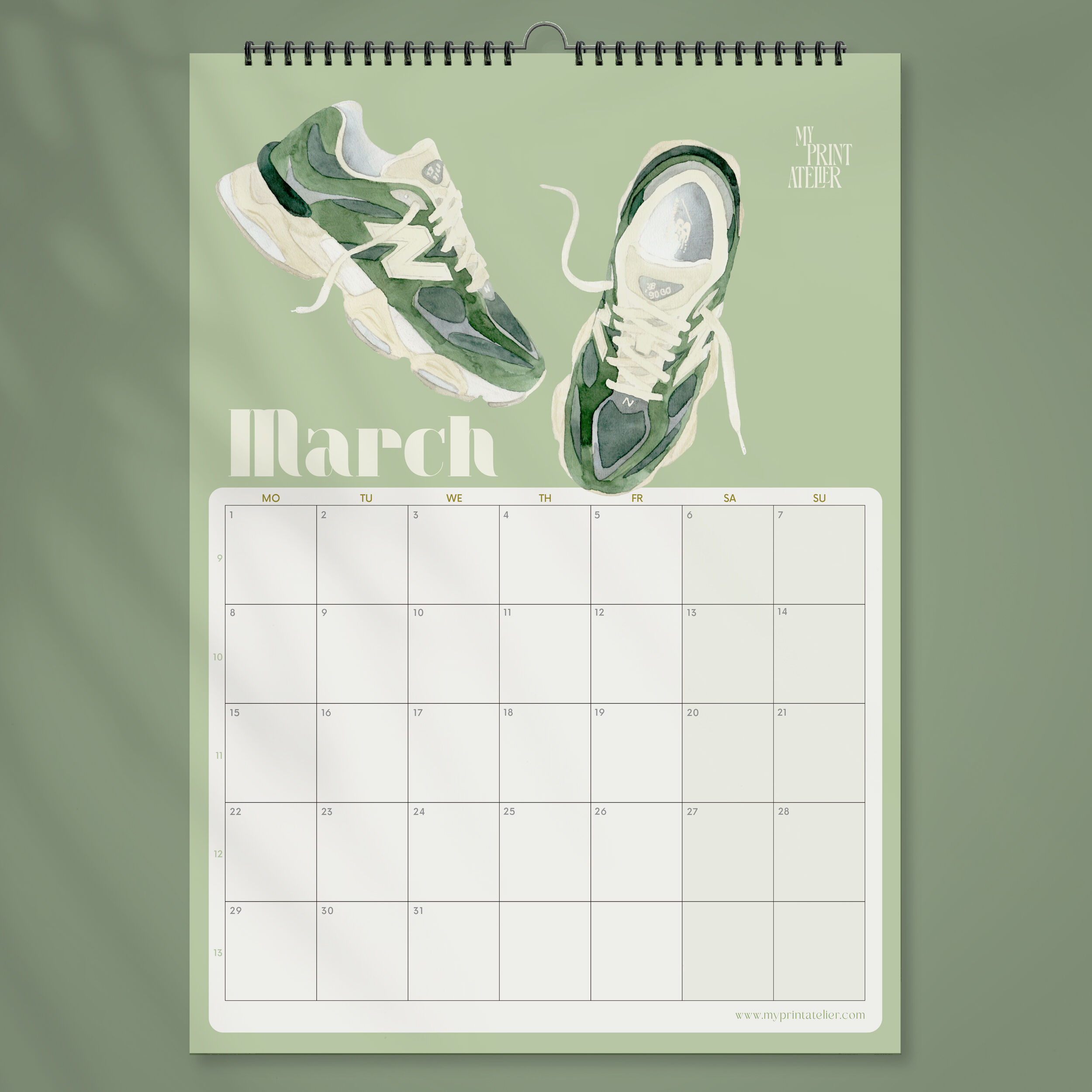 Calendrier mural 2027 La liste de souhaits streetwear - Baskets et streetwear A3