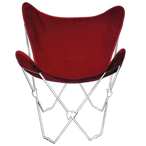Butterfly Chair - White/Rust Red
