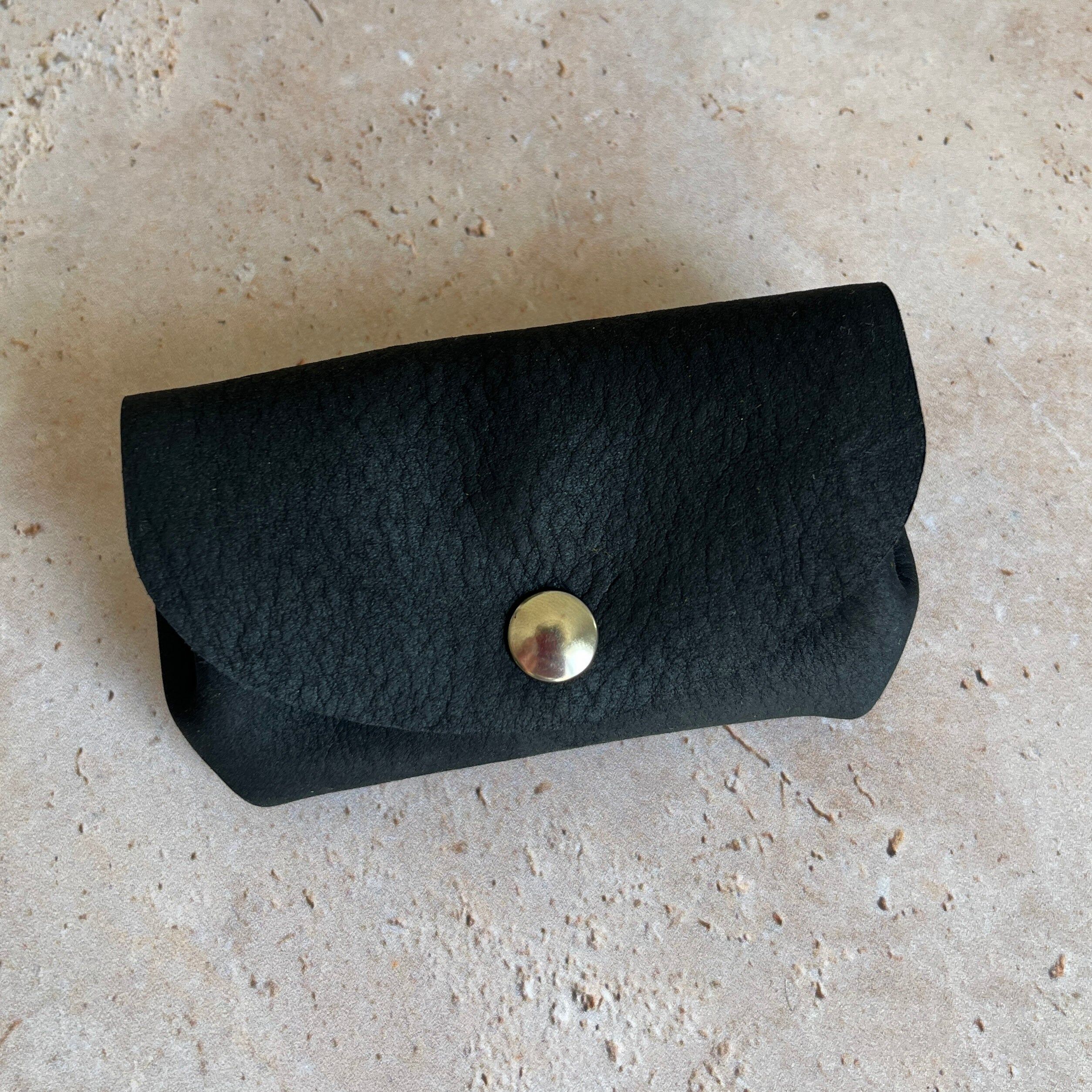 Porte-monnaie Ibéris | Taurillon nubuck noir