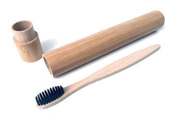 Brosse à dents en bambou avec étui en bambou 6