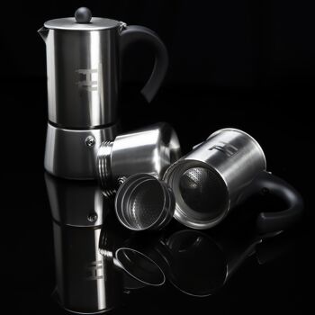 Machine à expresso Thiru en acier inoxydable - 4 tasses (200 ml) - Noir 6