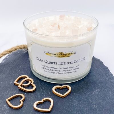 Rose Quarts Crystal Infused Candle