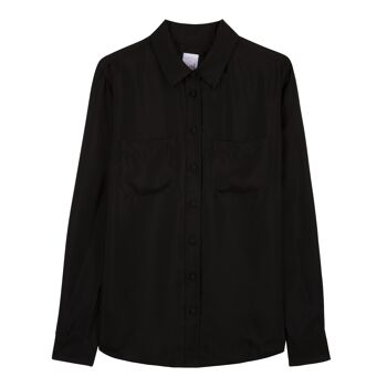 Chemise Noir Couture 100% Soie 2