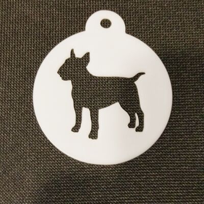 Miniatur-Bullterrier-Kaffeeschablone