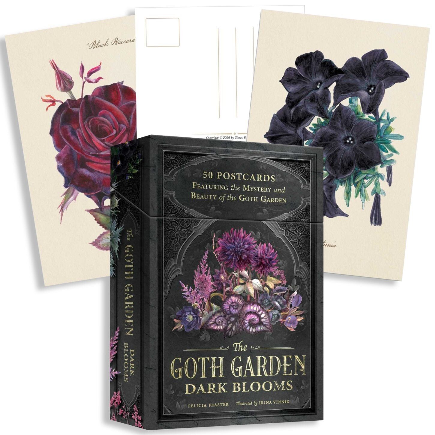 the Goth Garden Dark Blooms Postcards set Adams Media