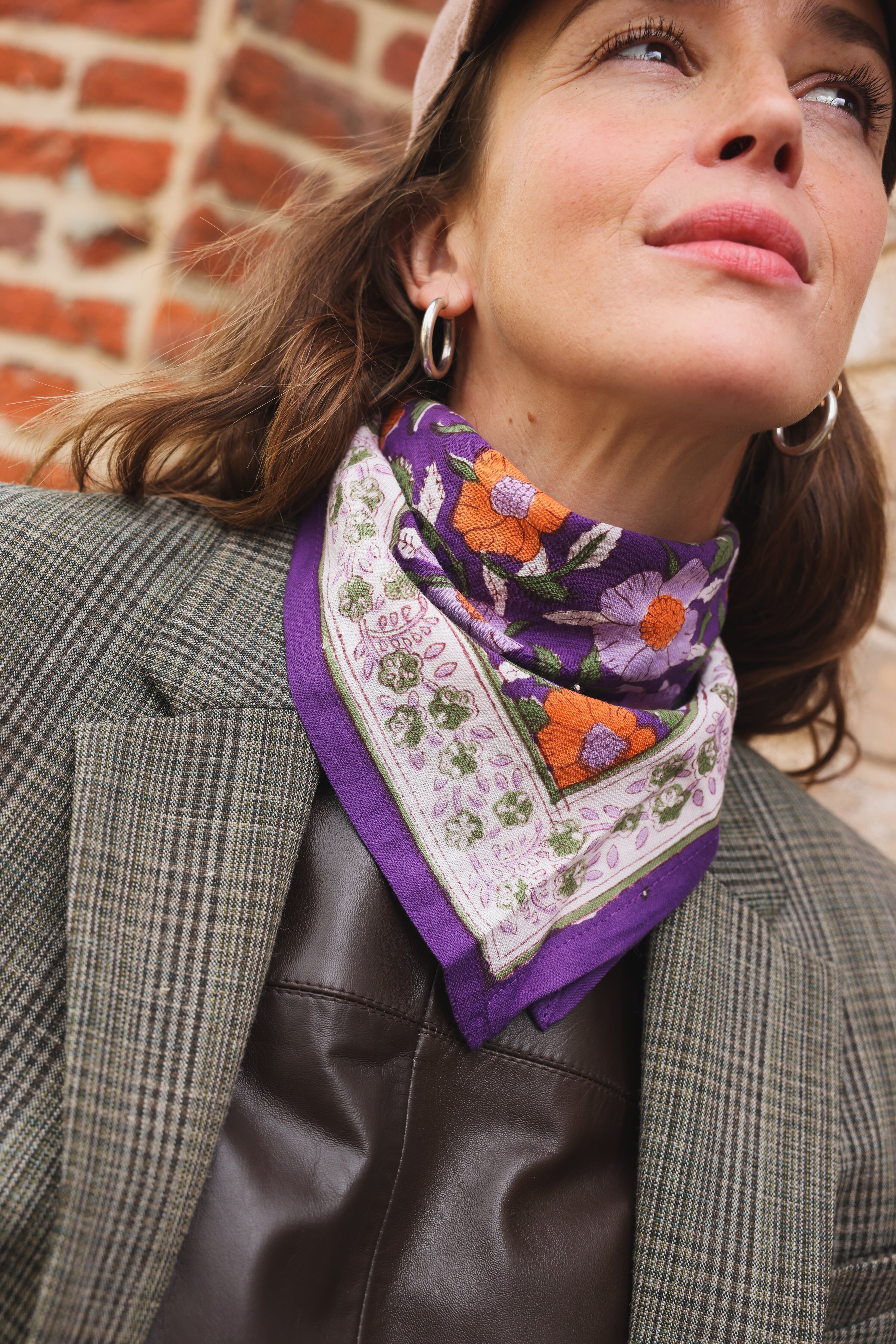 Duo Foulard Matchy Matchy 1 grand et 1 petit Udaipur orange