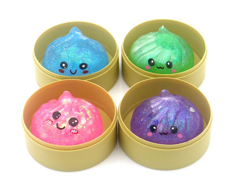 Boulettes Squishy 5 cm à paillettes - Lot de 24