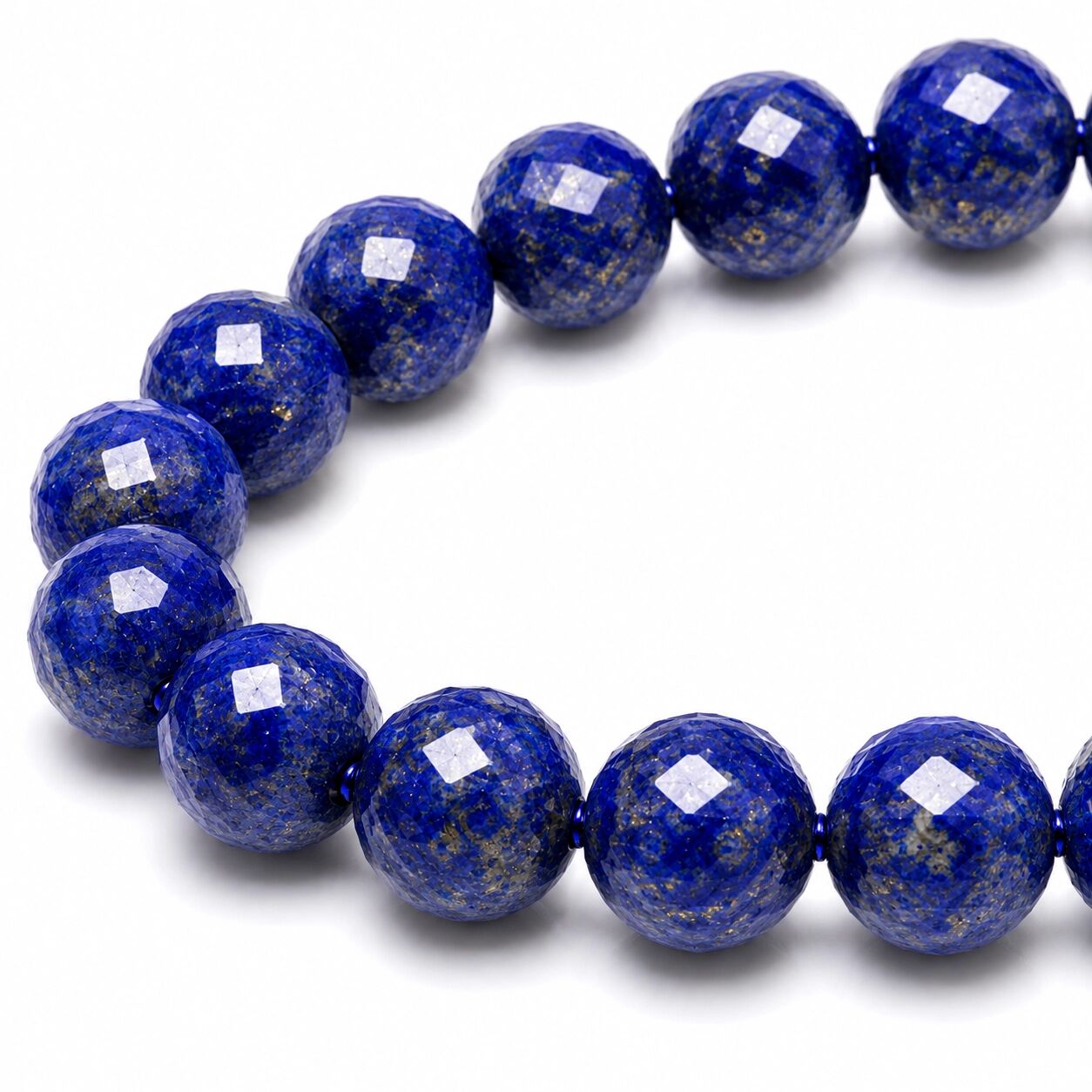Bracelet de perles de lapis-lazuli à facettes - Afghanistan