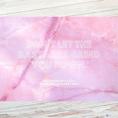 Margaret Atwood - The Handmaid's Tale, Pink Marble Literary Quote Postcard