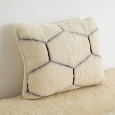 Cuscino in lana di cashmere - Esagono naturale