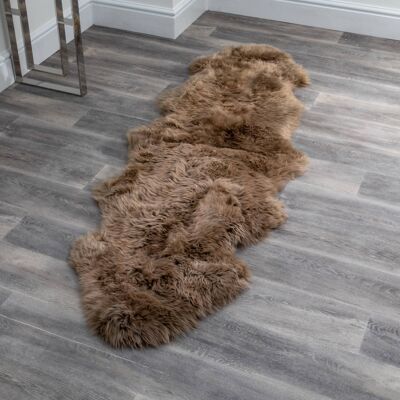 Tapis Double en Peau de Mouton Marron Clair