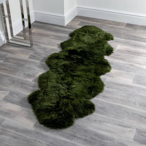 Double Olive Green Sheepskin Rug