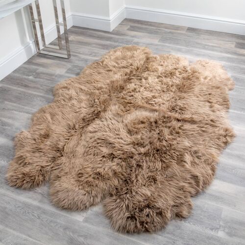 Sextuple Light Brown Sheepskin Rug