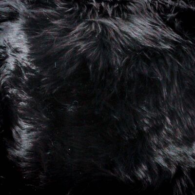 Black Round Sheepskin Chair Pad