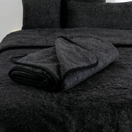 Merino Wool Blanket - Black__130x170cm