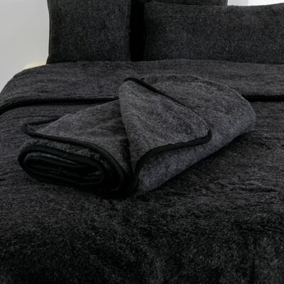 Coperta in lana merino - Nera__130x170cm