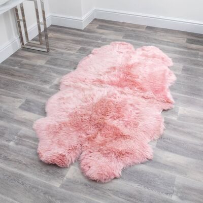 Quad Blush Pink Lammfell-Teppich