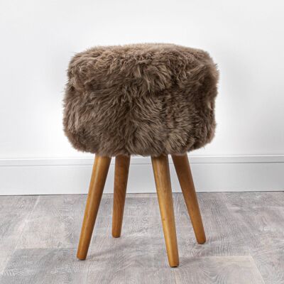 Sgabello in legno di pelle di pecora marrone chiaro - Woodstain