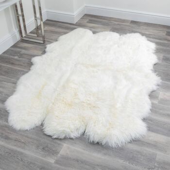 Tapis en peau de mouton blanc naturel Sextuple 2