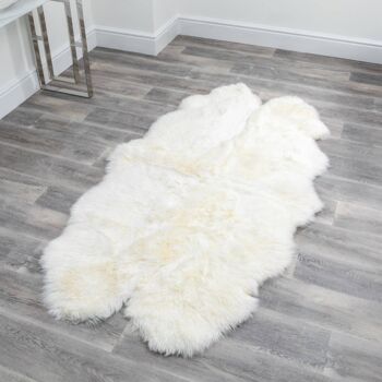 Tapis Quad Naturel en Peau de Mouton Blanc 2