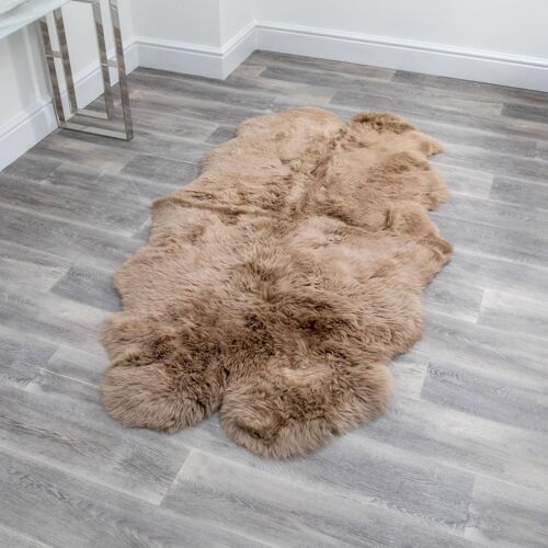 Quad Light Brown Sheepskin Rug