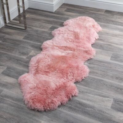 Double Blush Pink Sheepskin Rug