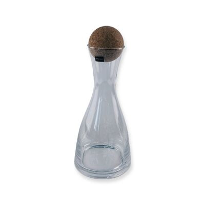 Glass carafe with round cork stopper | 1250 ml