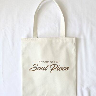 Tote bag put some soul in it beige