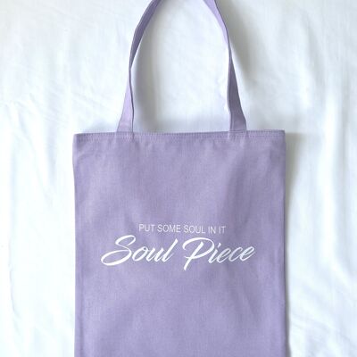 Tote bag put some soul in it lavendel