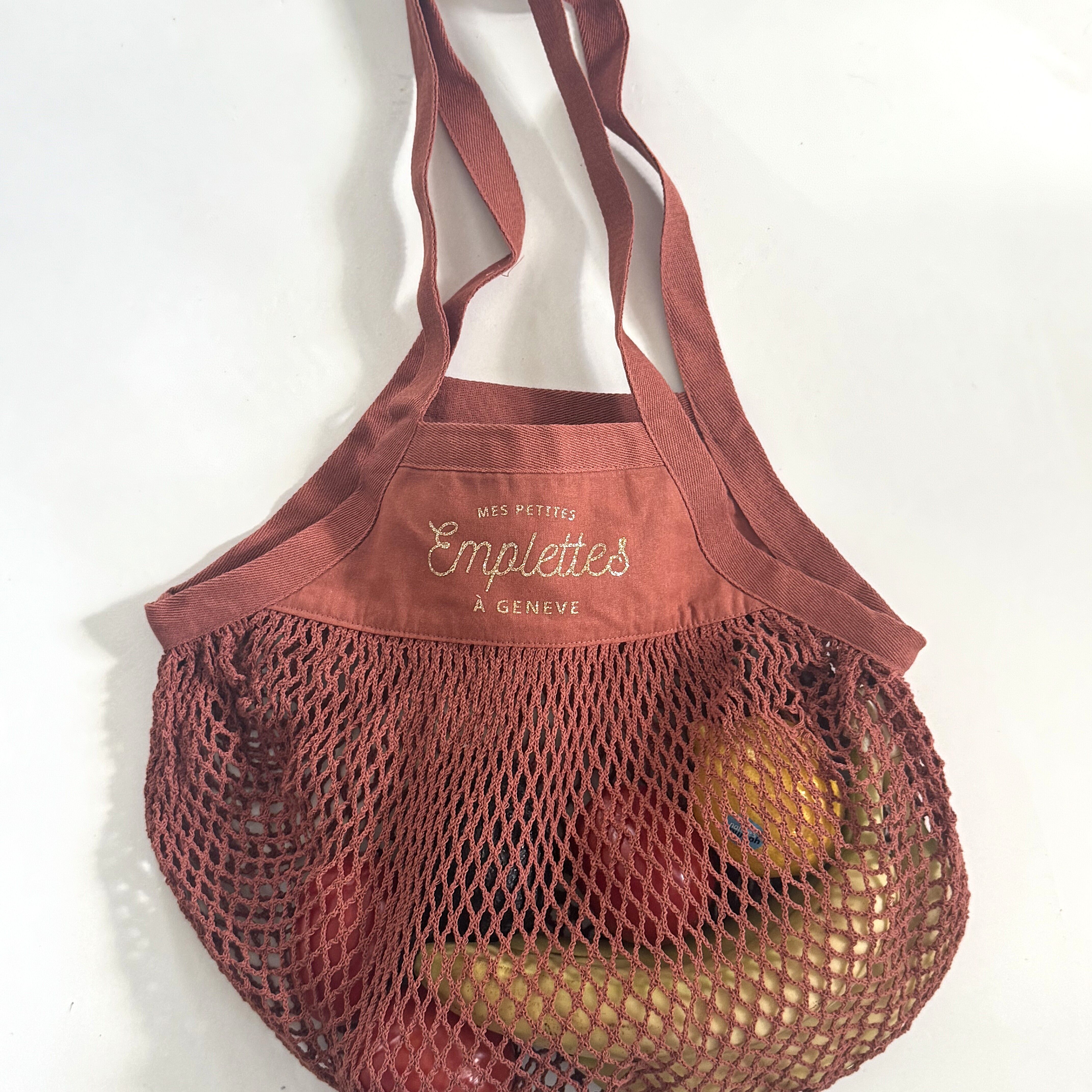 Personalisierbarer Netzbeutel aus Bio-Baumwolle „Meine kleinen Einkäufe“