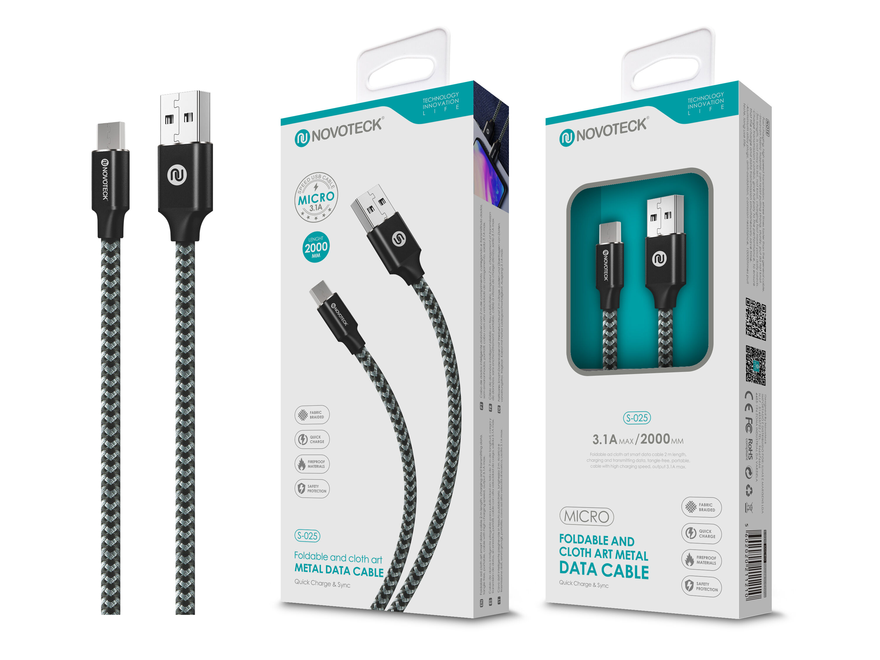 Micro USB 3.Câble 1A 2M S-025