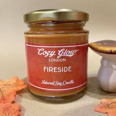 Candela di soia grande Fireside