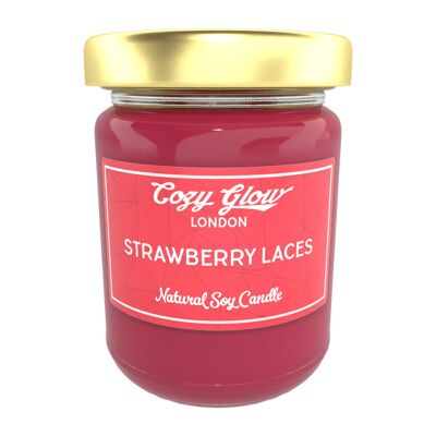 Strawberry Laces Große Sojakerze