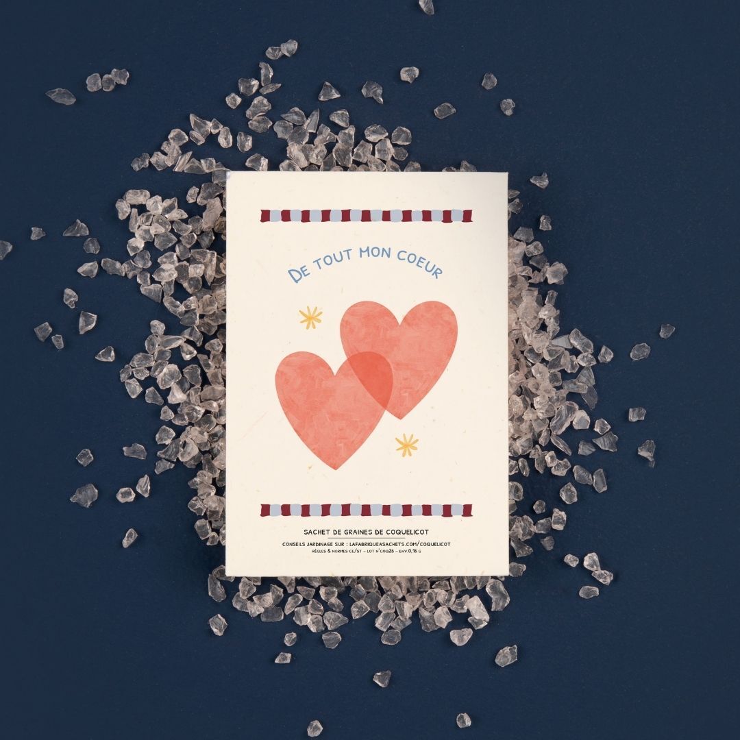 With all my heart - Poppy seed packet - Floral card