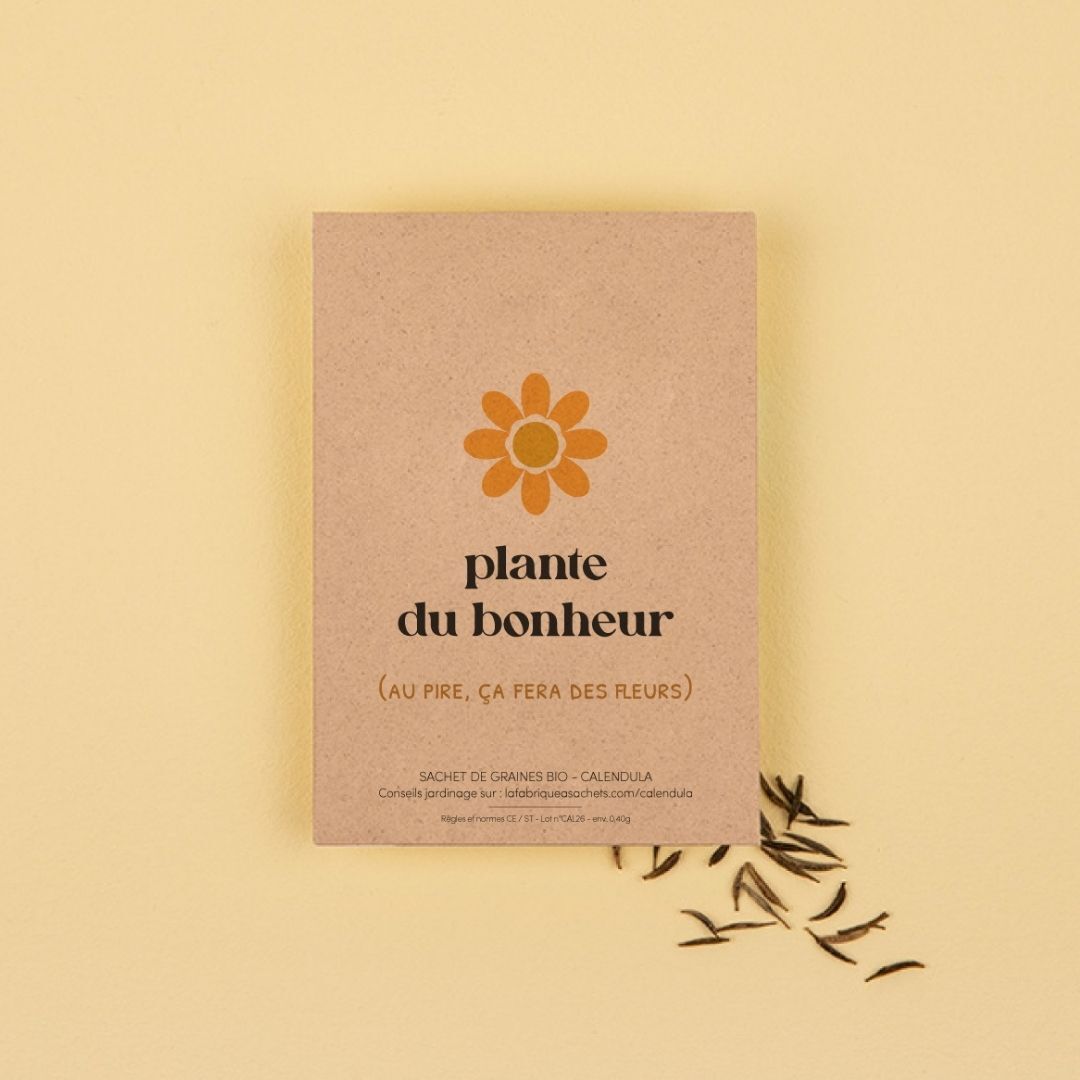 Plante du bonheur - Sachet de graines de Calendula - Carterie florale