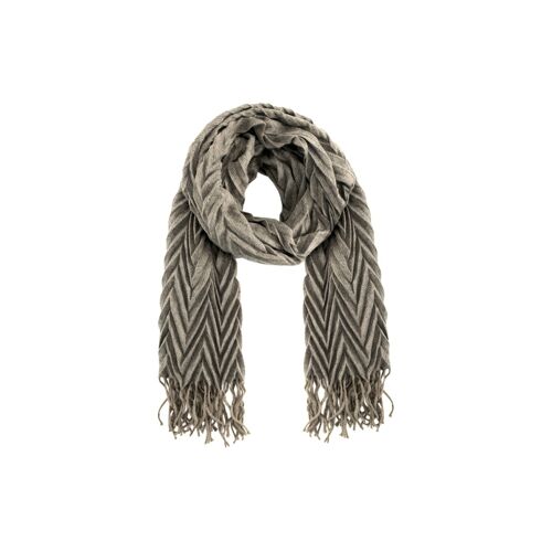 Einfarbiger Schal mit Ornamenten für Damen-Farbe: 820 - light grey