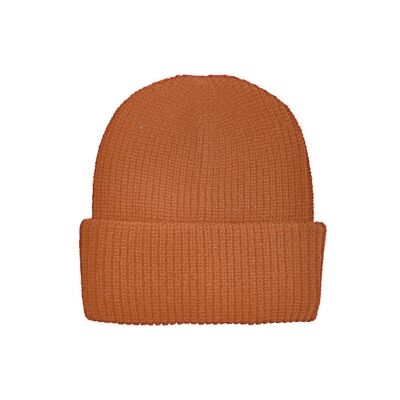 Single-colored knitted hat for women-color: 750 - camel