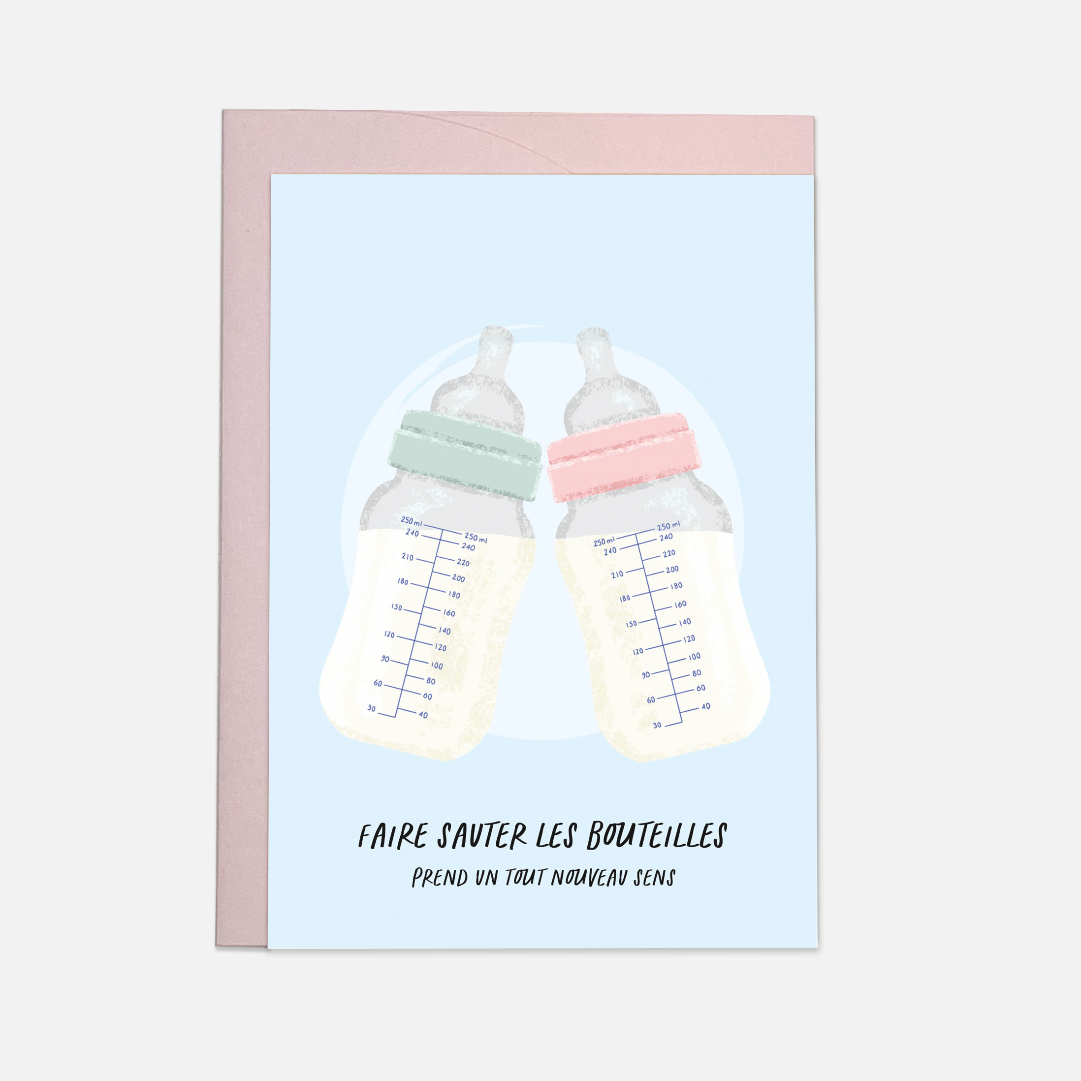 Poppin bottles - baby greeting card