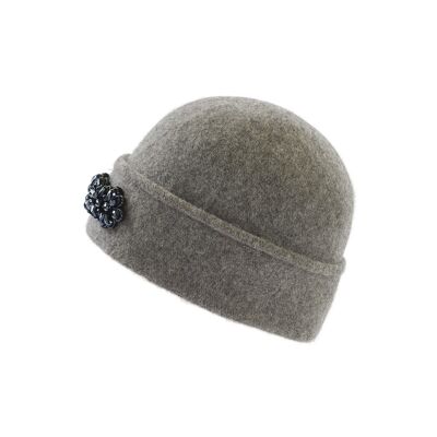 Wool hat with jewelry application - ladies - several colors