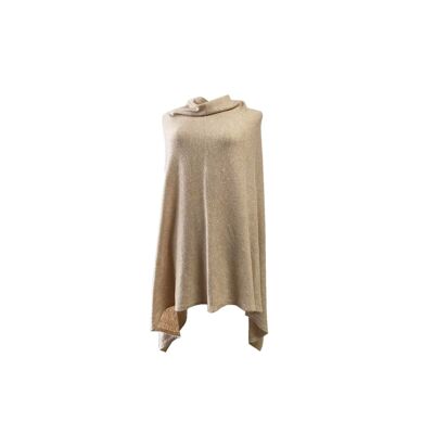 Poncho da donna in maglia con contenuto di cashmere, colore: 050 - beige