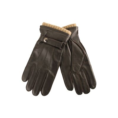 Smooth leather glove with wool lining for men