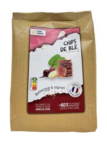 Chips artisanales de Blé fermier - Betterave rouge et Oignon 1