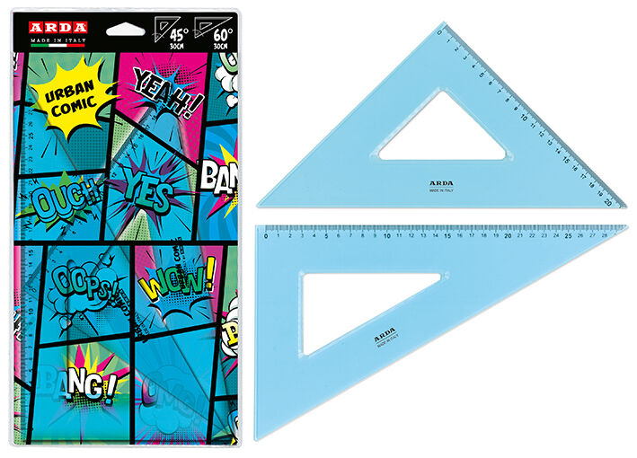 COPPIA SQUADRE 45°-60°CM.30 URBAN COMIC