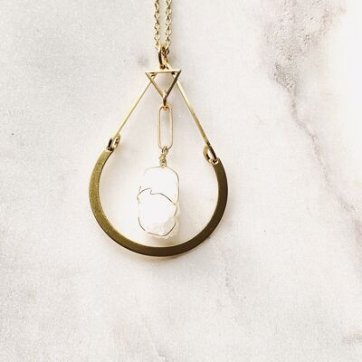 Quartz (Snow Ball) Gold Necklace