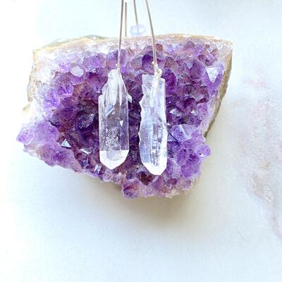 Quartz Silver Earrings