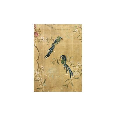 IXXI - Panel of a Chinese wallpaper brown L - Wall art - Poster - Wall Decoration