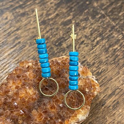 Turquoise Brass Earrings