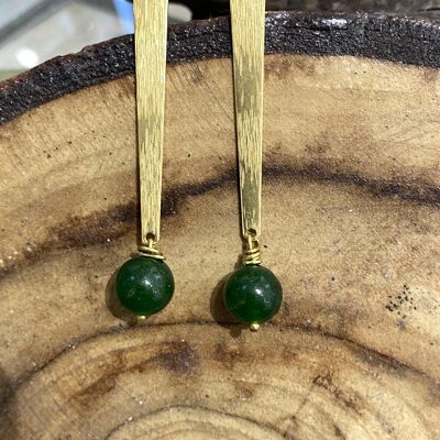 Jade Brass Earrings