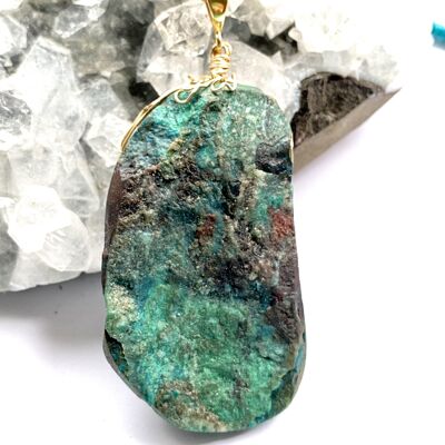 Chrysocolla Brass Necklace